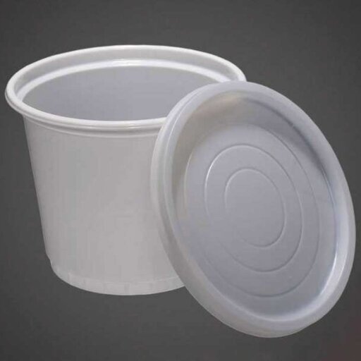 سطل یک کیلویی سفید همراه با درب