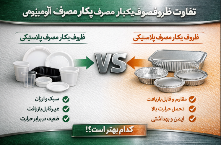تفاوت ظروف یکبار مصرف پلاستیکی و آلومینیومی | کدام انتخاب بهتری است؟